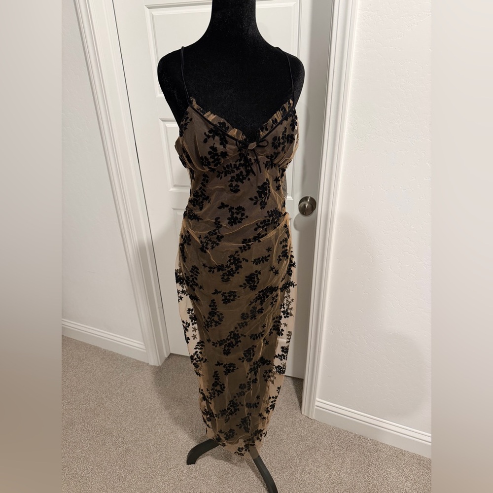Elegant Black Floral Dress